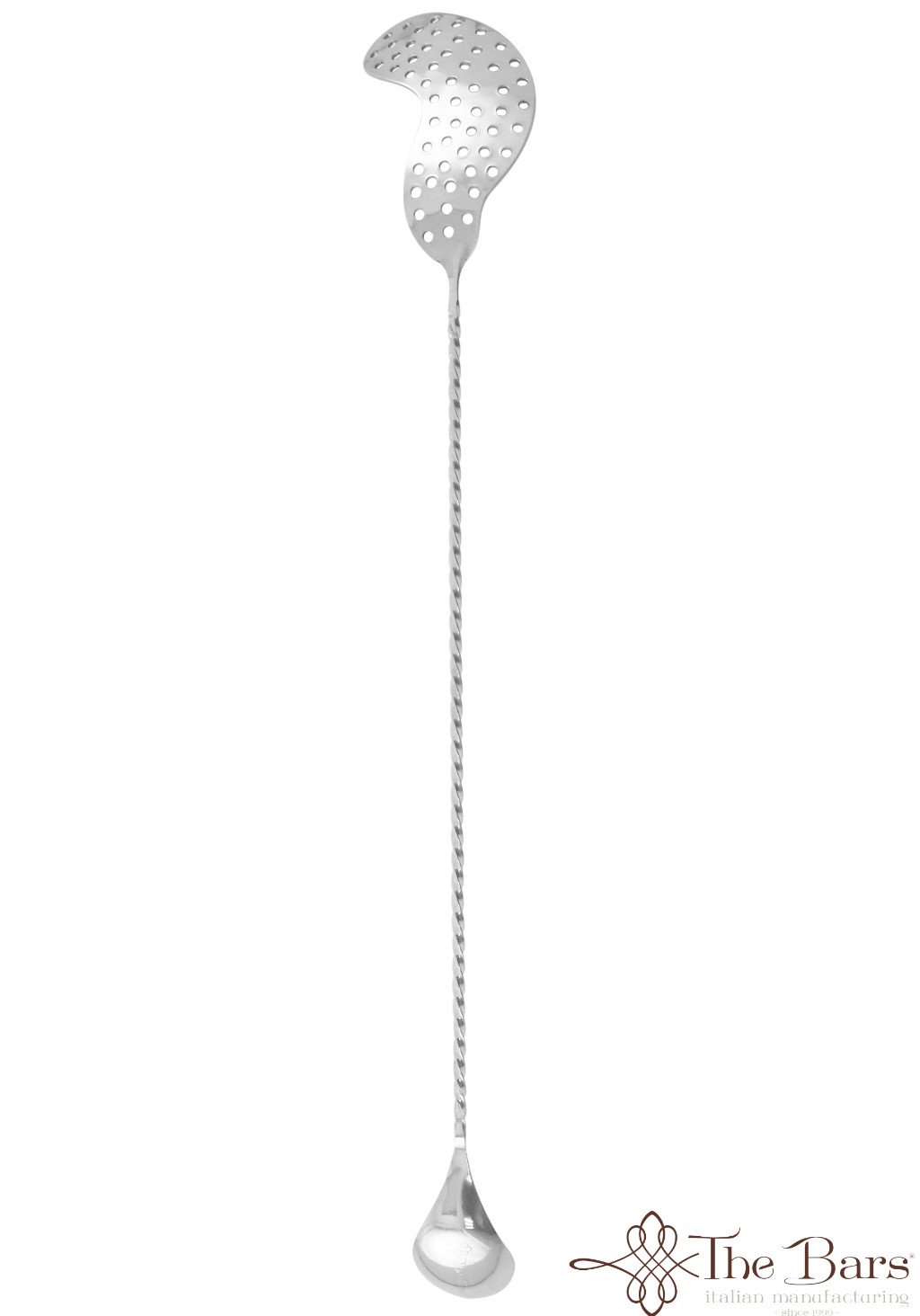 Cuillère à cocktail avec passoire, 40 cm en acier