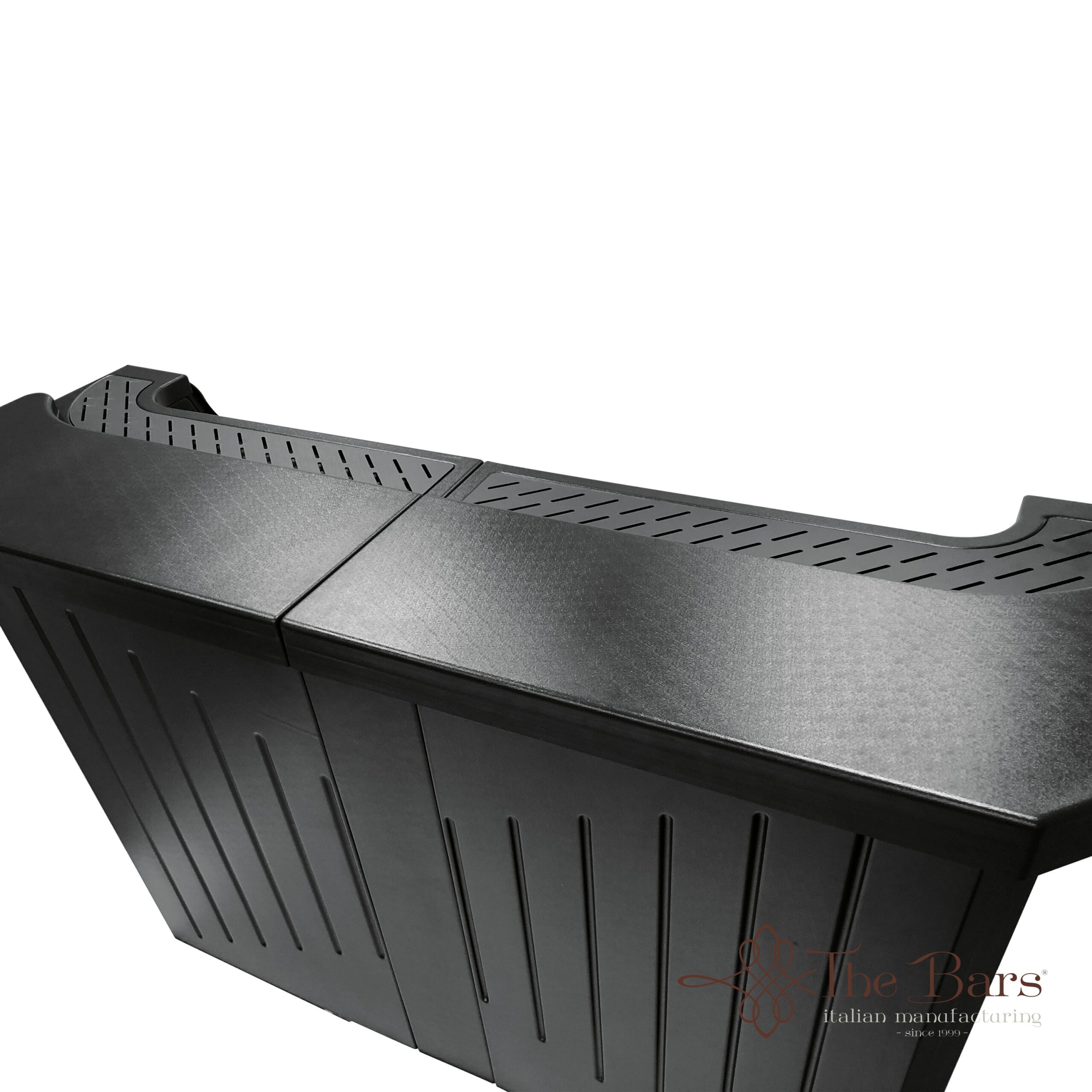 Comptoir de bar mobile 175 cm en ABS, 3 grilles – Image 2