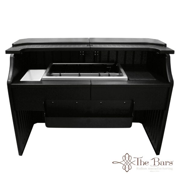 Comptoir de bar mobile 175 cm en ABS, 3 grilles
