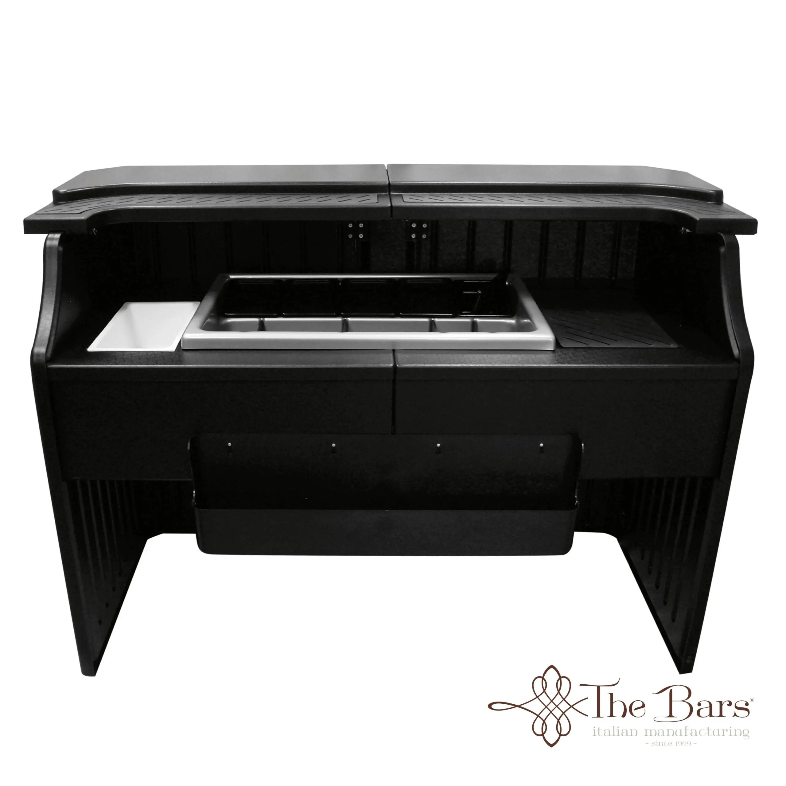 Comptoir de bar mobile 175 cm en ABS, 3 grilles