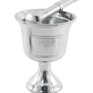 Mortier et pilon en acier inoxydable, forme coupe