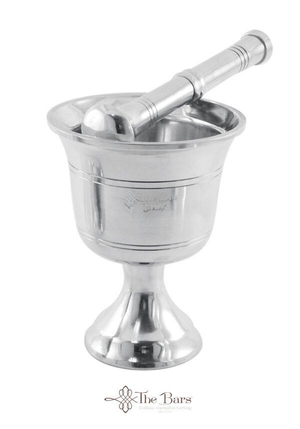 Mortier et pilon en acier inoxydable, forme coupe