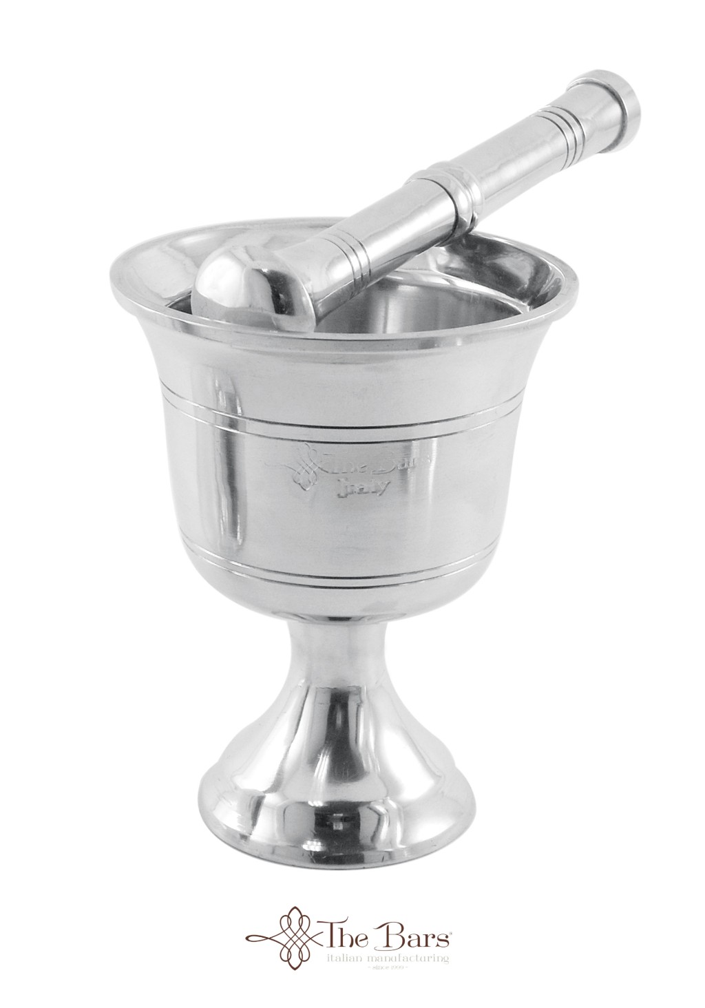Mortier et pilon en acier inoxydable, forme coupe