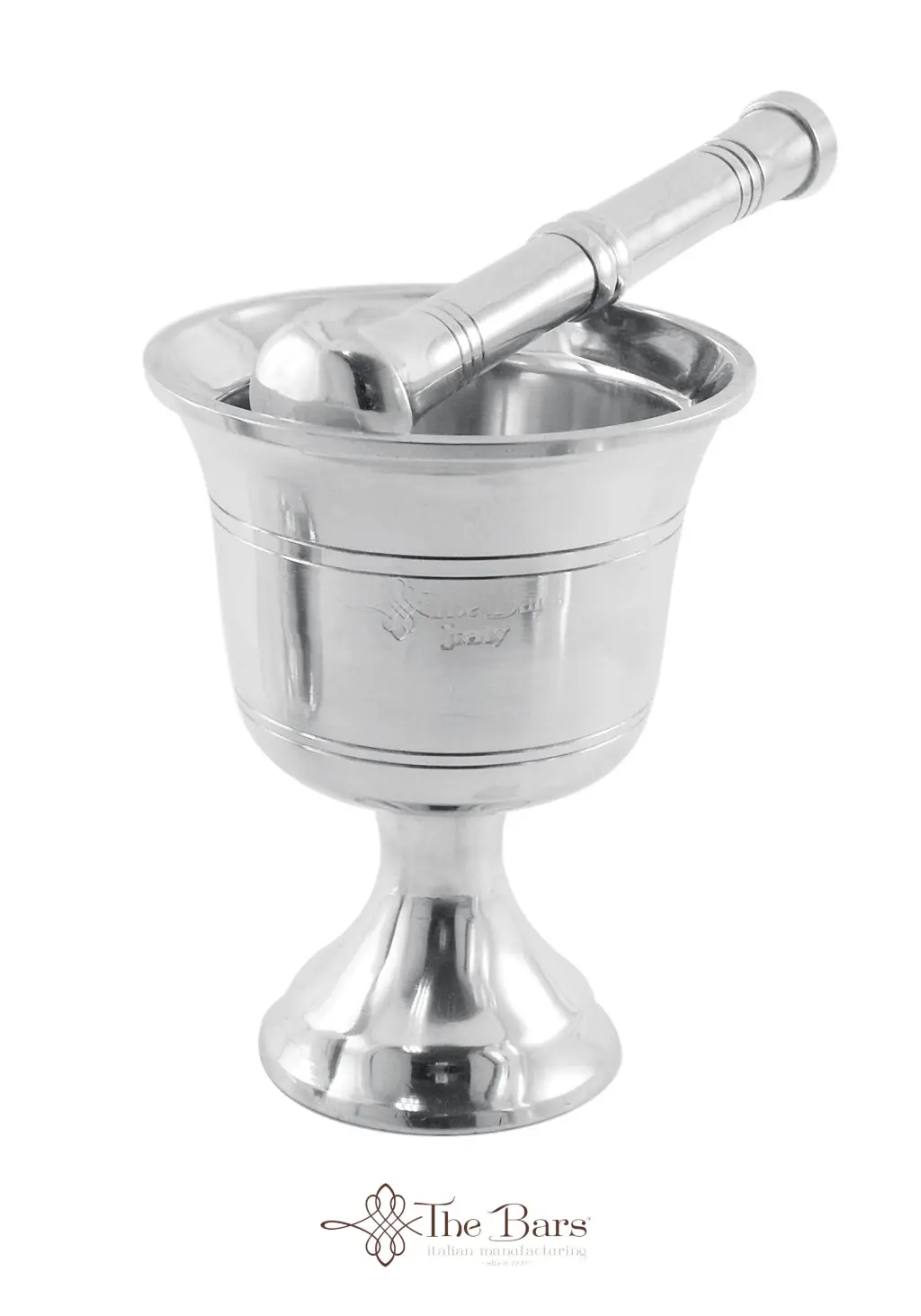 Mortier et pilon en acier inoxydable, forme coupe
