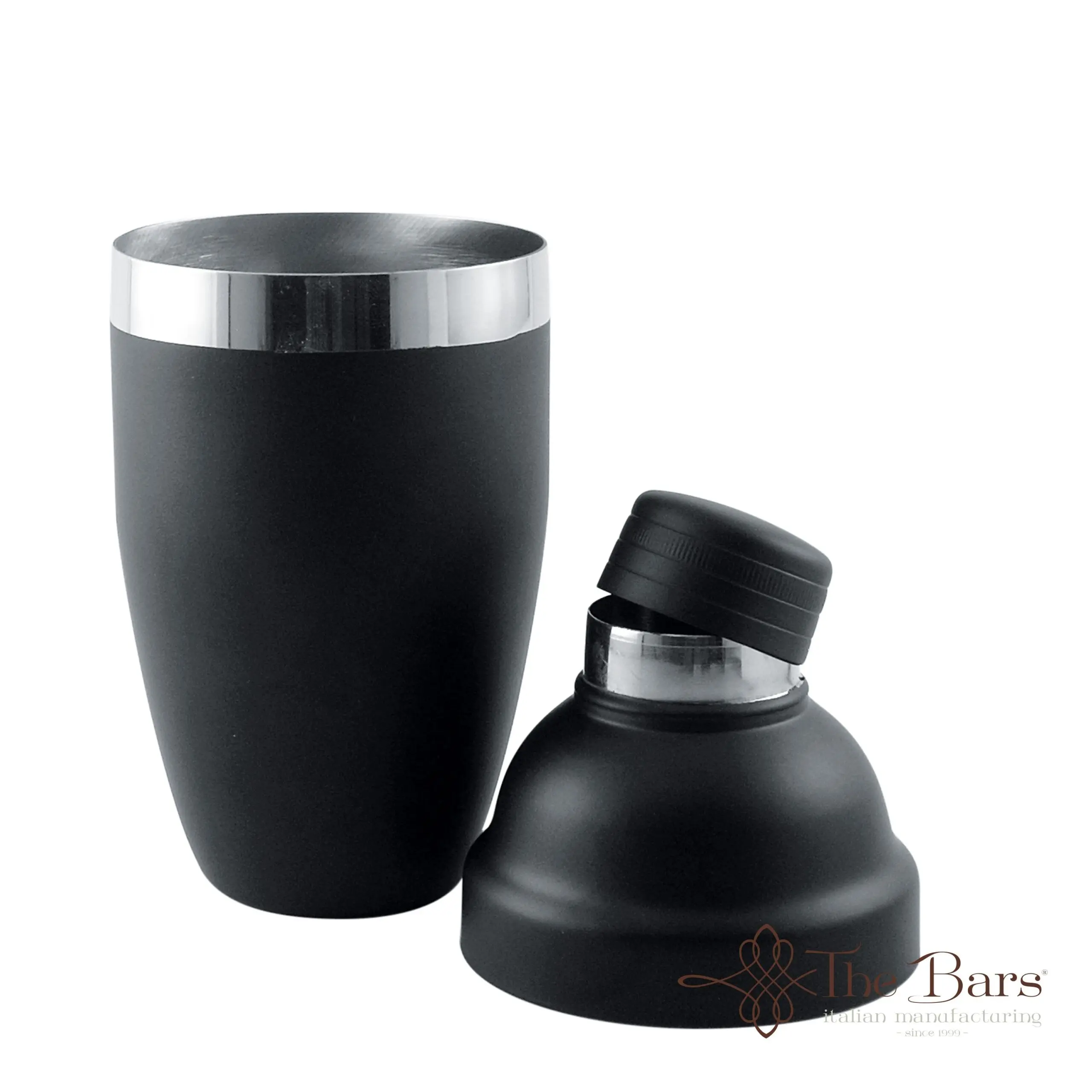 Shaker cobbler noir mat 50 cl en inox, 3 pièces – Image 2