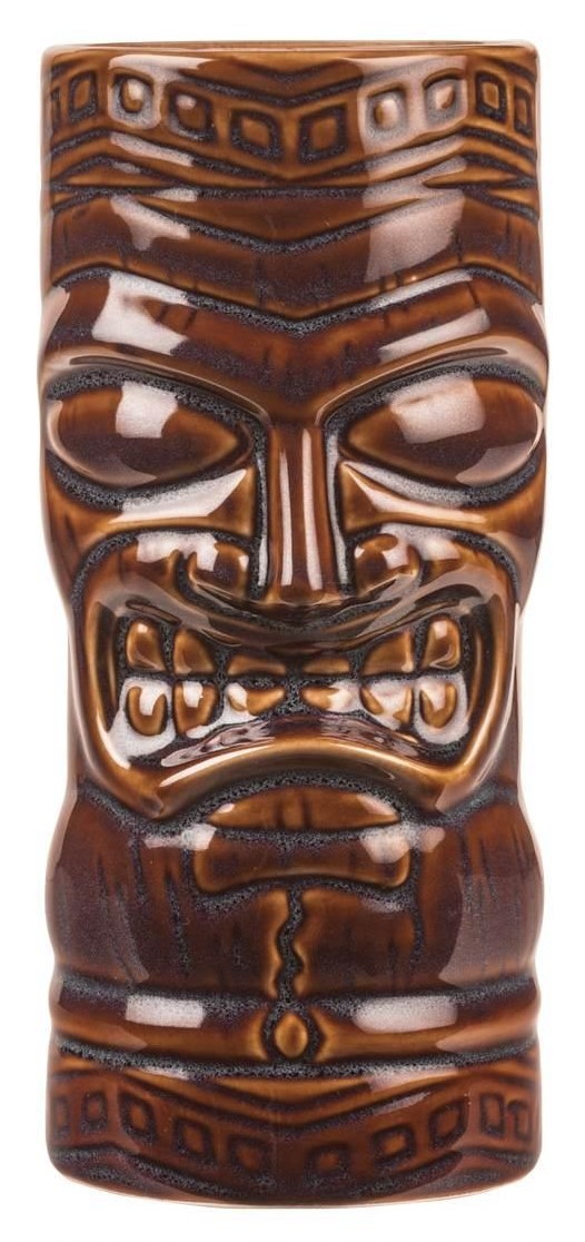 Mug tiki totem hawaïen en céramique peinte, 1 kg