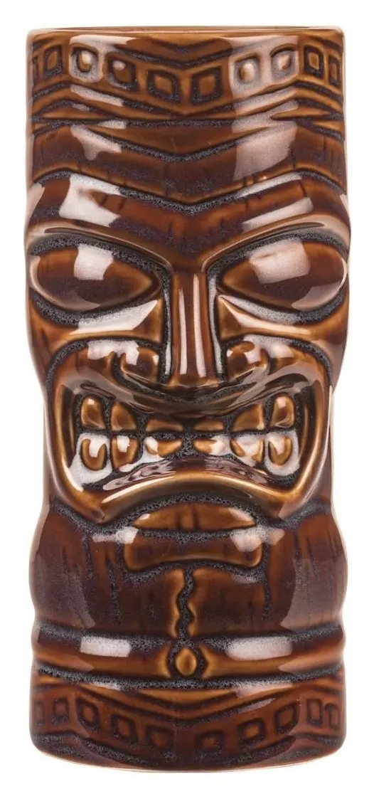 Mug tiki totem hawaïen en céramique peinte, 1 kg
