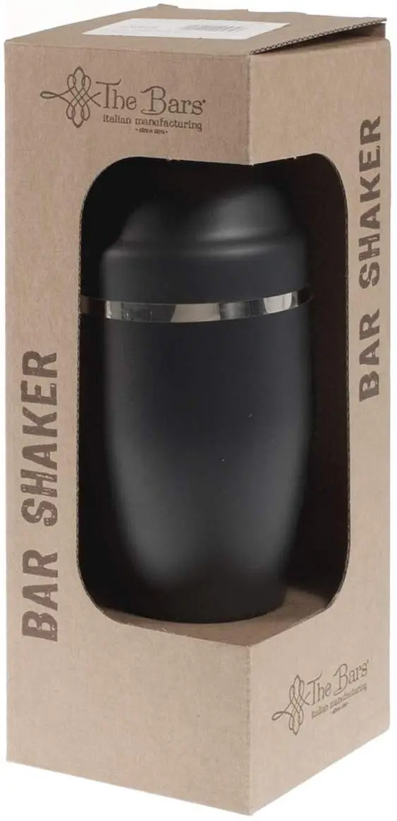 Shaker cobbler noir mat 50 cl en inox, 3 pièces – Image 3