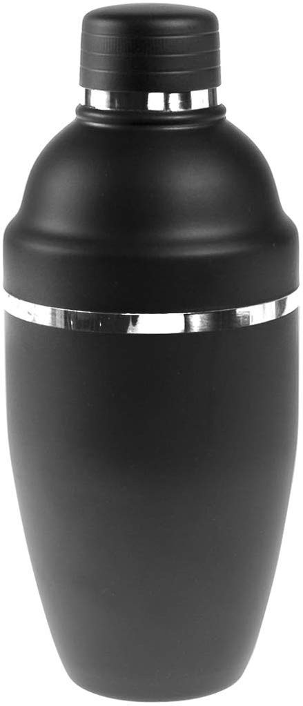 Shaker cobbler noir mat 50 cl en inox, 3 pièces