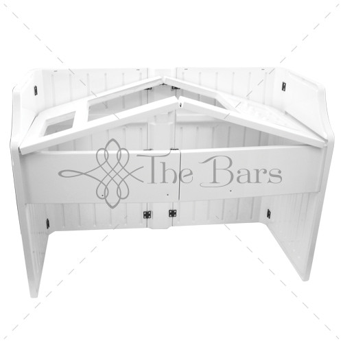 Comptoir de bar mobile 175 cm en ABS, 3 grilles – Image 4