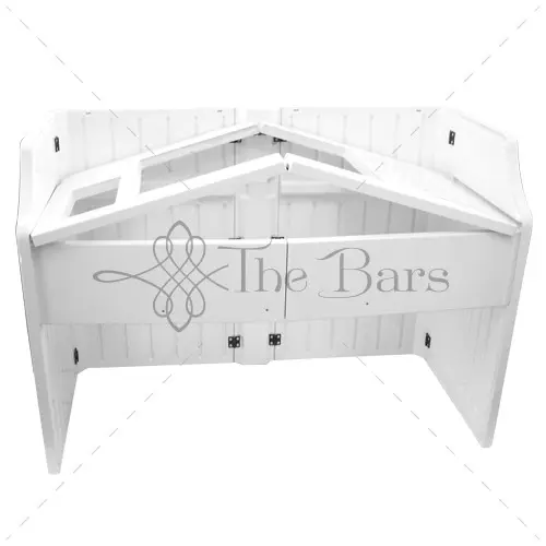 Comptoir de bar mobile 175 cm en ABS, 3 grilles – Image 4