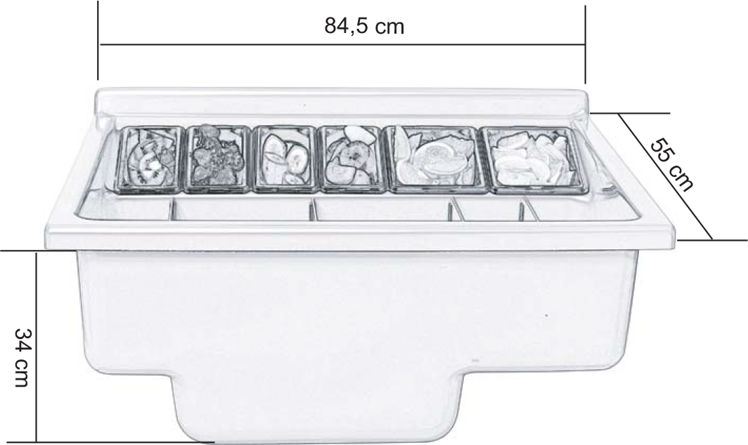 Comptoir de bar mobile 175 cm en ABS, 3 grilles – Image 6