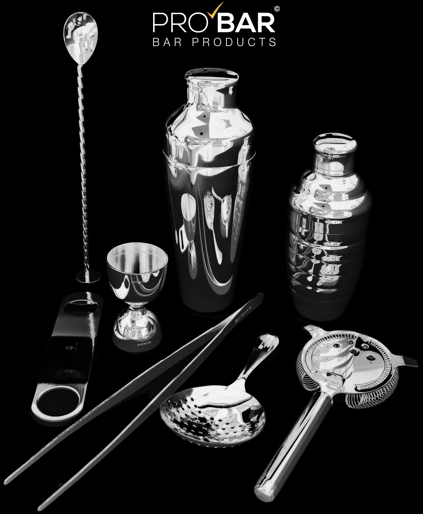Kit barman acier inoxydable Lumian, 8 pièces