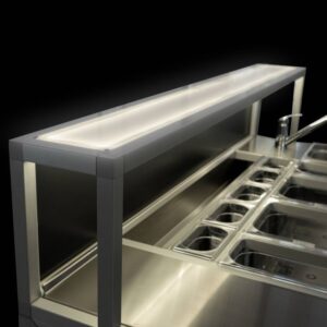 Plan de service lumineux LED pour comptoir mobile