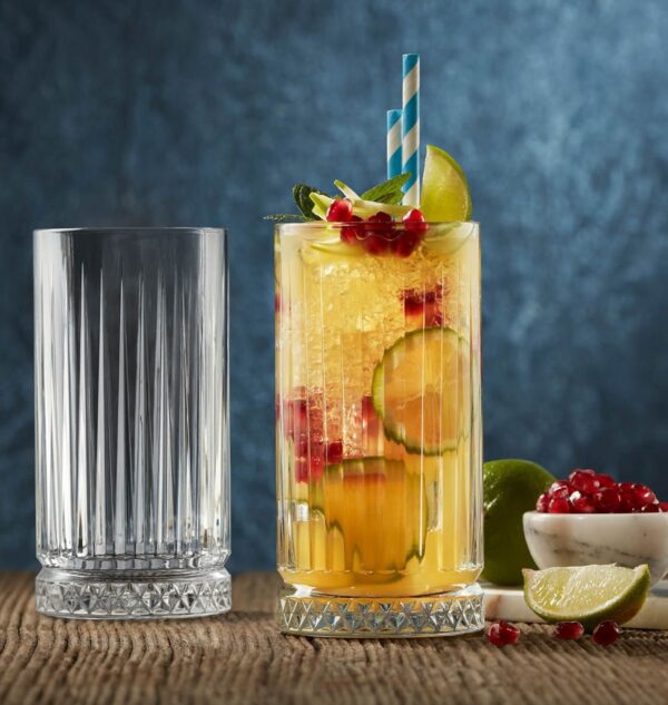 Verre tumbler 44 cl Elysia rainuré, lot de 4