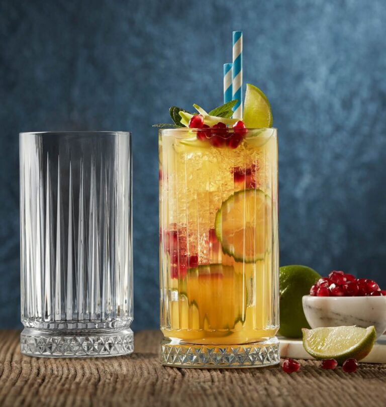 Verre tumbler 44 cl Elysia rainuré, lot de 4