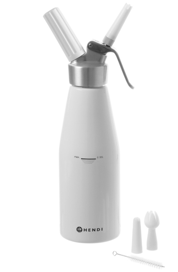 Siphon à chantilly blanc en aluminium, trois formats – Image 8