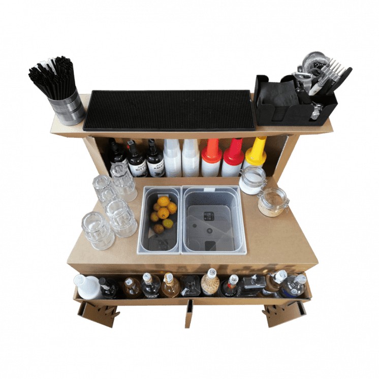Comptoir de bar en carton Workstation Easy, 100 cm – Image 18
