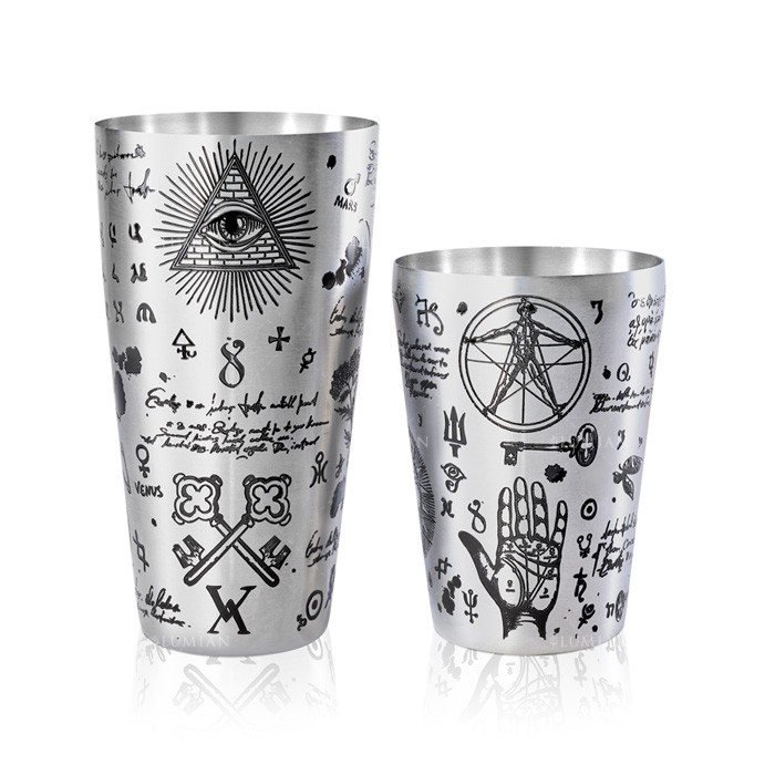 Shaker Boston Alchemy Yokai Lumian gravé, 28 et 18 oz
