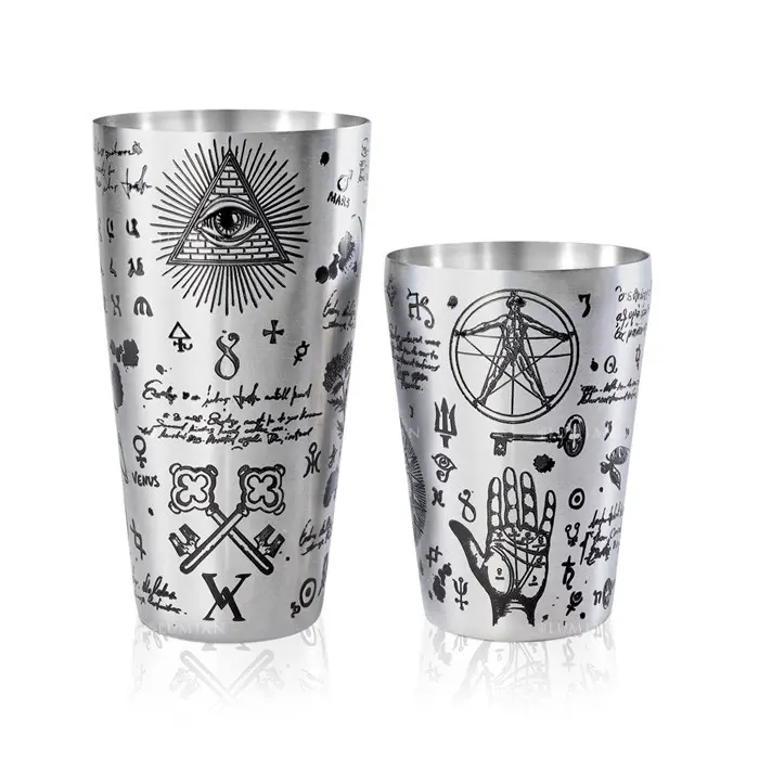 Shaker Boston Alchemy Yokai Lumian gravé, 28 et 18 oz