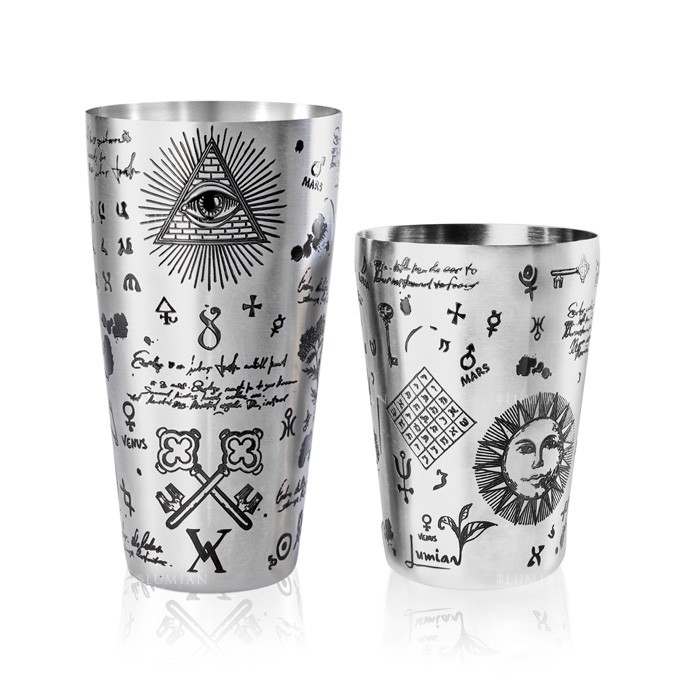 Shaker Boston Alchemy Yokai Lumian gravé, 28 et 18 oz – Image 2