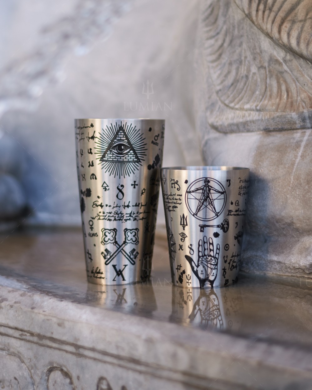 Shaker Boston Alchemy Yokai Lumian gravé, 28 et 18 oz – Image 4