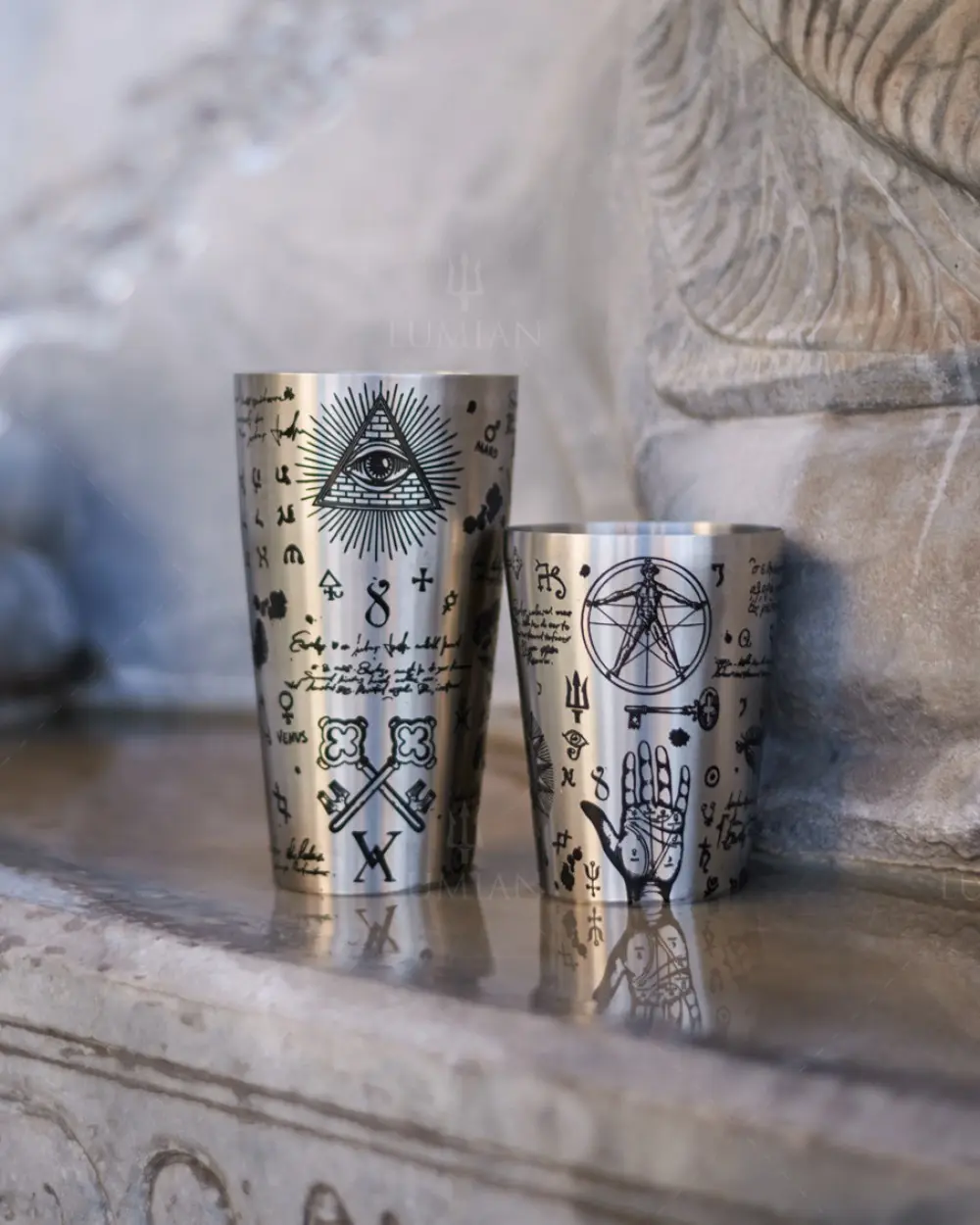 Shaker Boston Alchemy Yokai Lumian gravé, 28 et 18 oz – Image 4