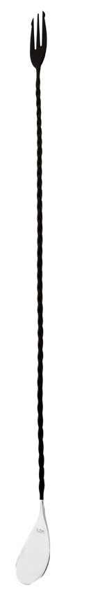 Cuillère à cocktail Nettuno 45 cm noire à trident – Image 3