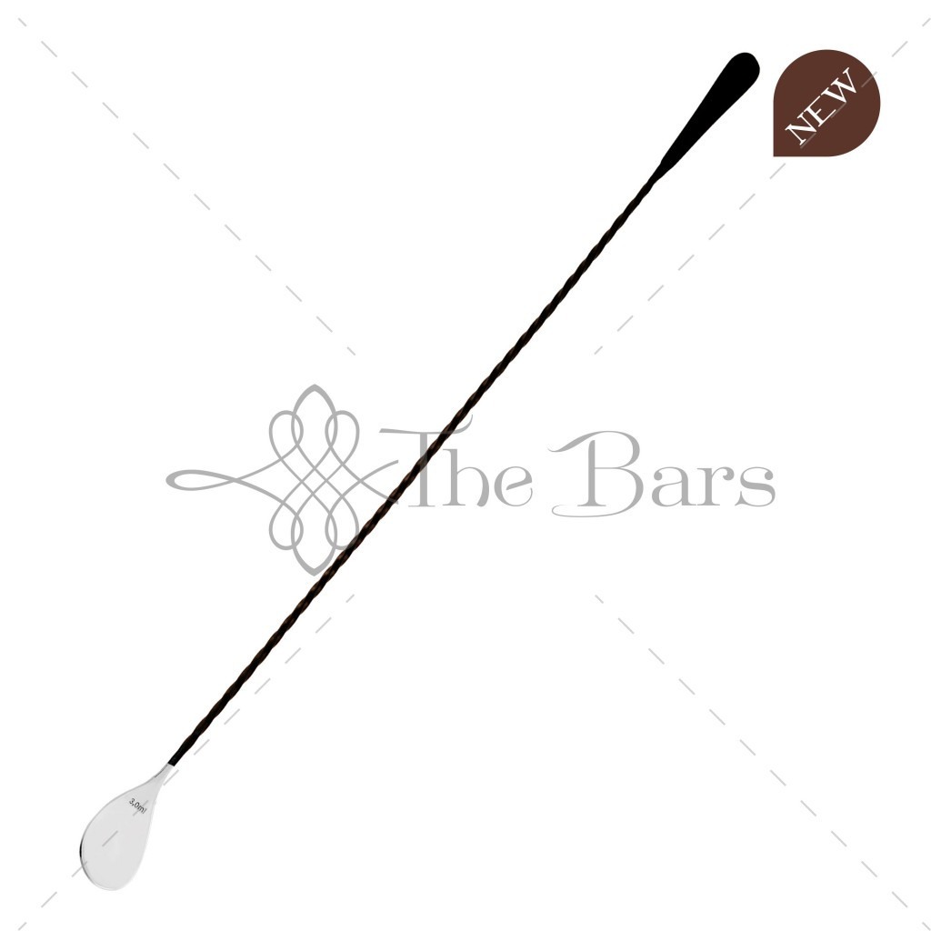 Cuillère à cocktail Hoffman 45 cm noire, manche torsadé