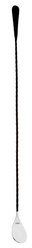 Cuillère à cocktail Hoffman 45 cm noire, manche torsadé – Image 2
