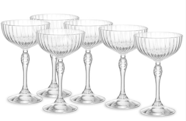 Coupe à cocktail America 22 cl en verre soufflé, lot de 6