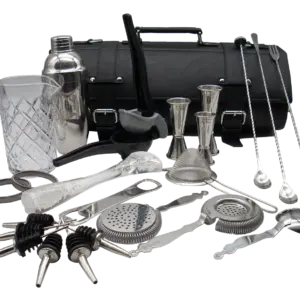 Sac kit barman en cuir, roll de 21 pièces