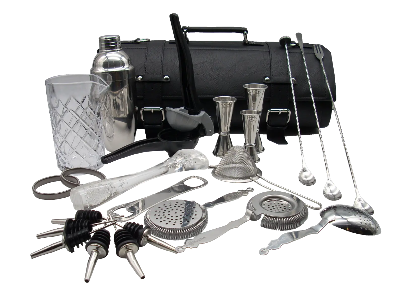 Sac kit barman en cuir, roll de 21 pièces