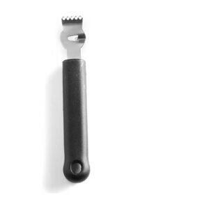 Canneleur-zesteur combiné 19 cm en inox, 2 lames