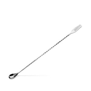 Cuillère à cocktail Lumian à trident 40 cm, inox 18/10 - Argent