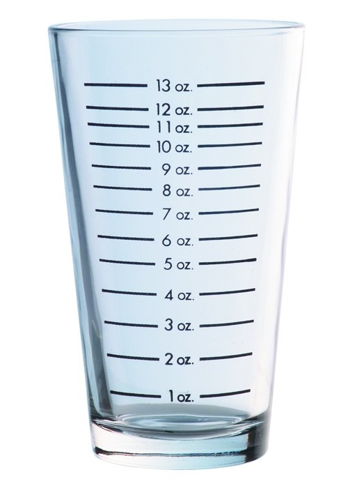 Verre à mélange gradué en verre, 11 x 17 cm