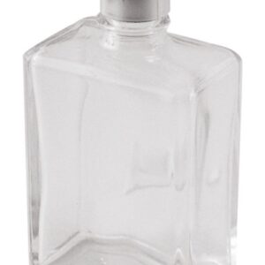 Bouteille carrée 100 ml en verre, bouchon fileté