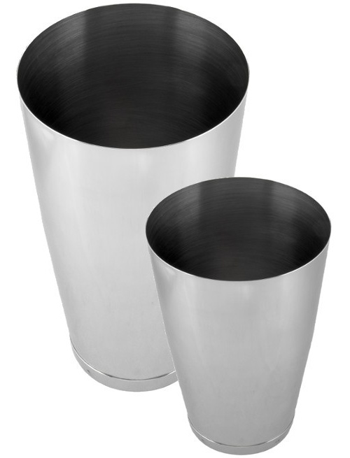 Shaker Boston lesté, timbales 28 et 20 oz en inox 18/10