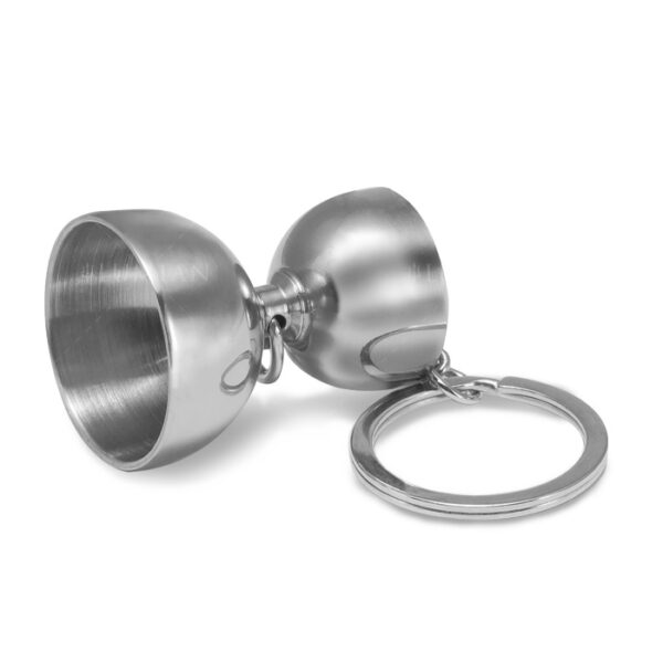 porte-clés jigger Giove en finition argent poli miroir