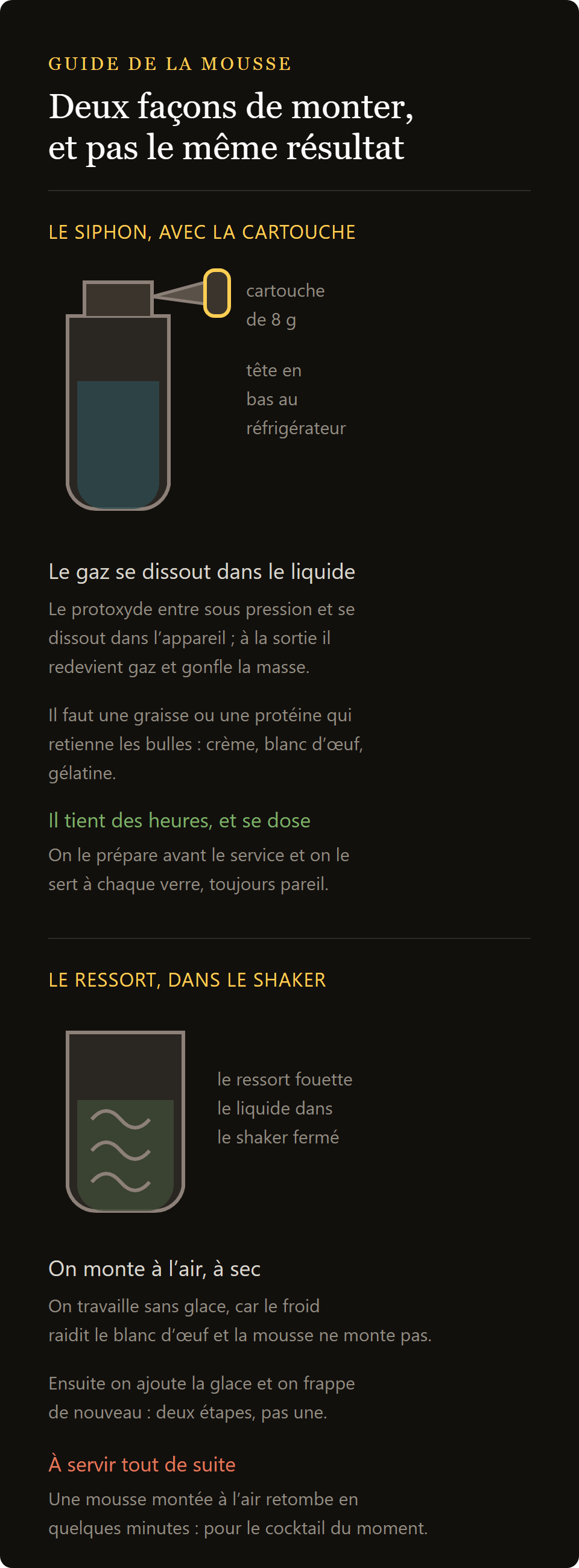 becs injecteurs pour siphon : le siphon à cartouche de N2O et le ressort émulsifiant comparés