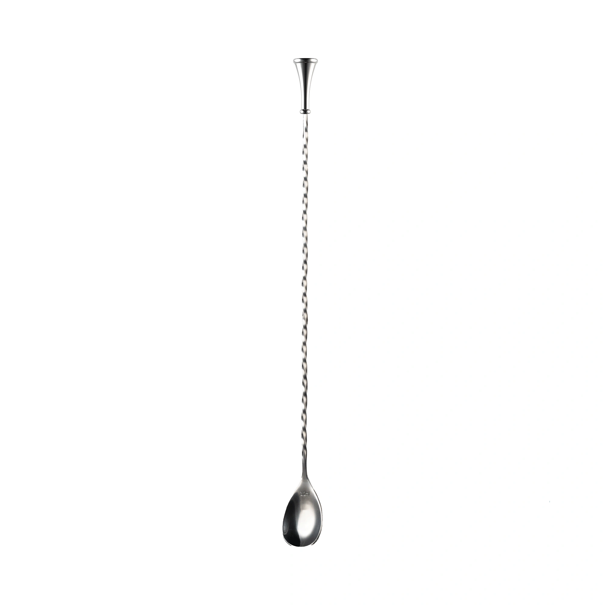 cuillère à cocktail The Bars de 40 cm à tige torsadée, cuilleron en goutte et tête pilon