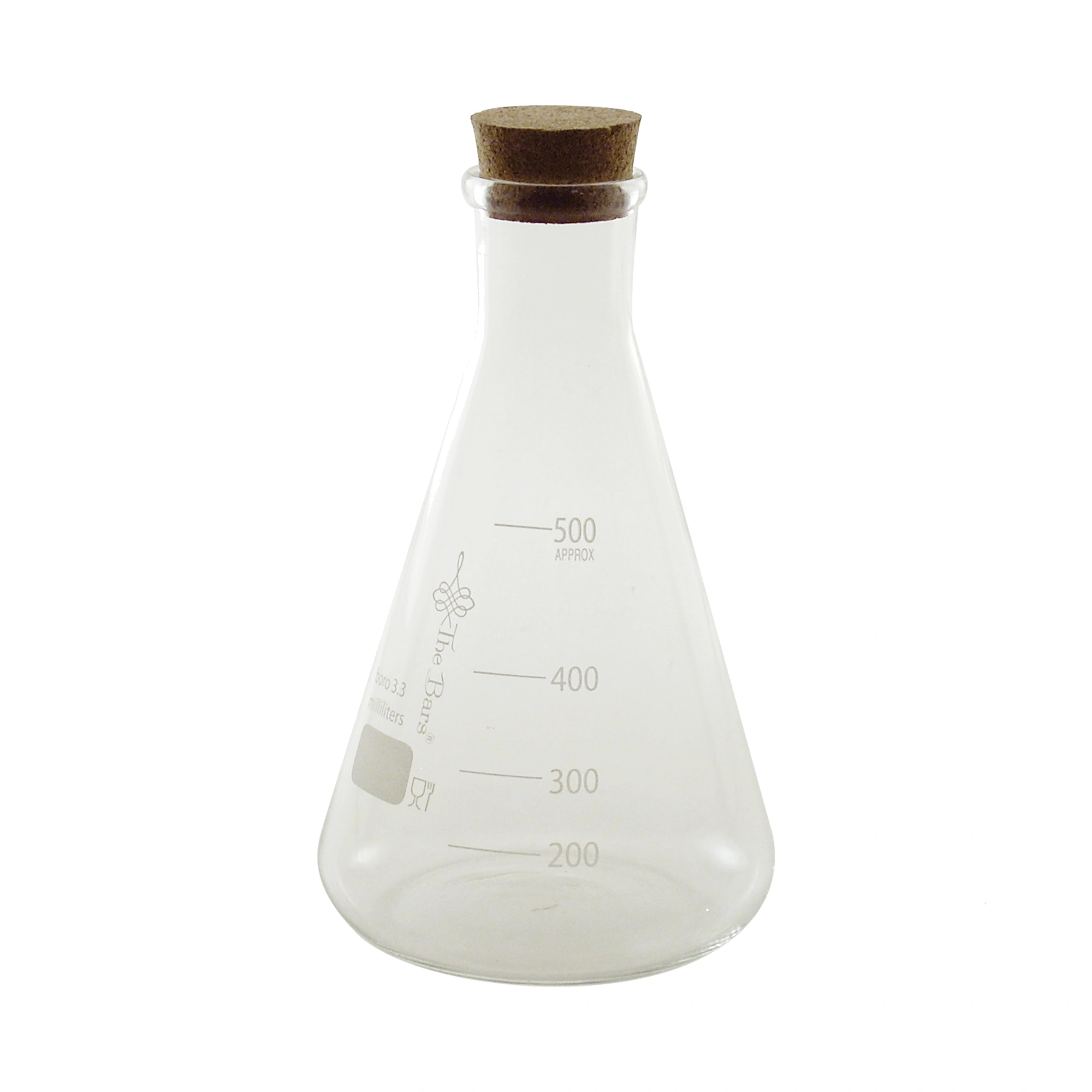 erlenmeyer 50 cl de The Bars en verre borosilicate avec bouchon en liège