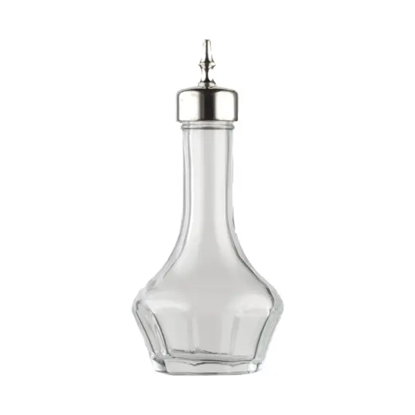 flacon à bitter de 5 cl en verre à facettes avec bec dash en acier inoxydable