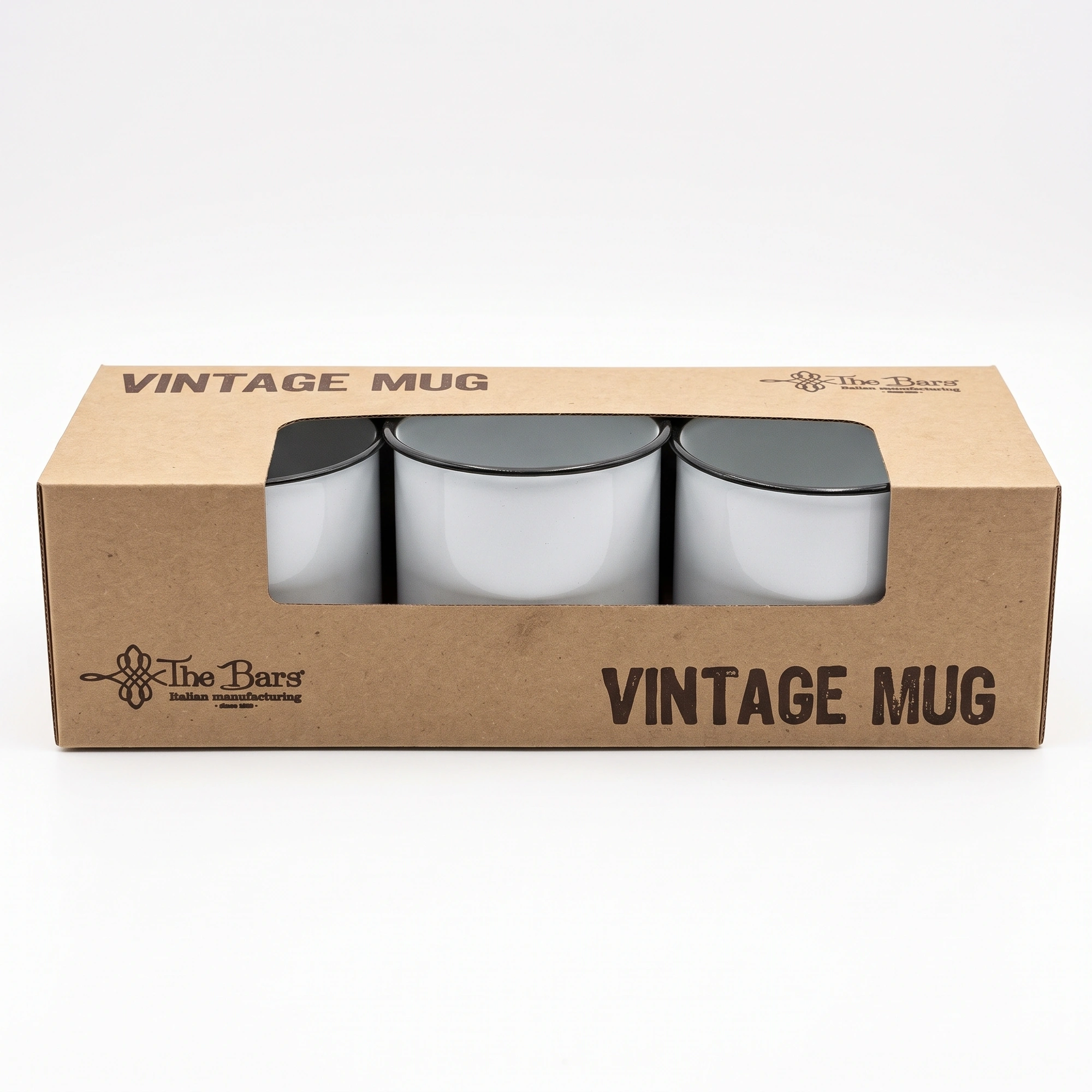 Tasse émaillée blanche 45 cl, lot de 3 – Image 3