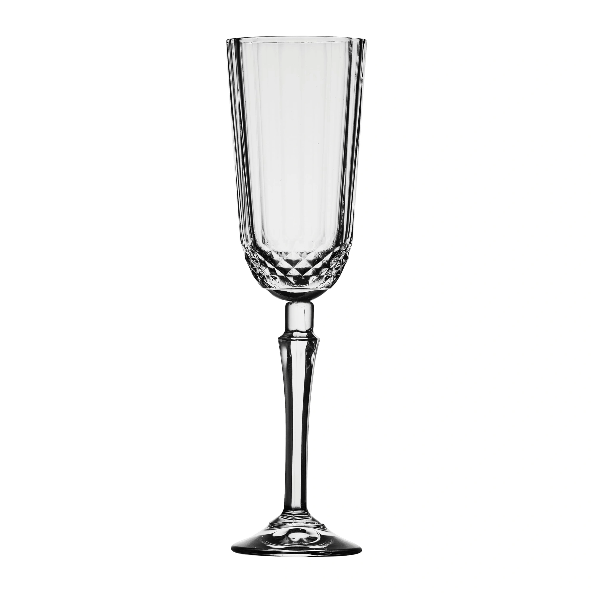 flûte à champagne Diony 12,5 cl de Pasabahce, verre transparent cannelé