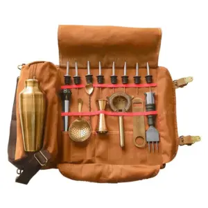 Kit barman 10 pièces Minerva Lumian, roll up Atena - Bronze