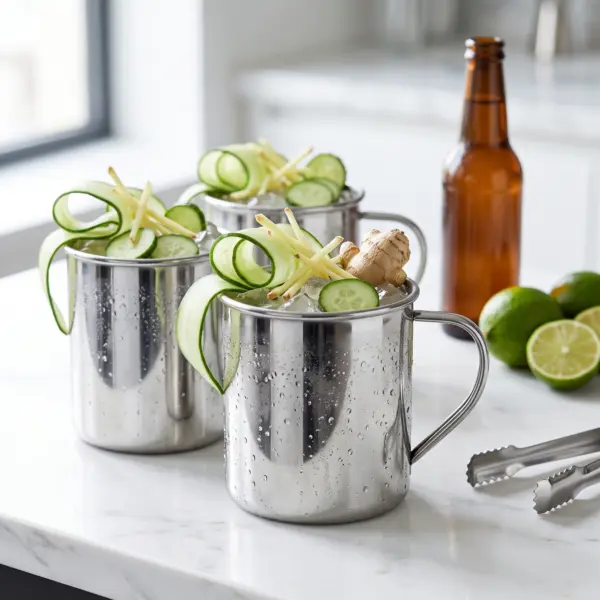 Mug Moscow Mule en inox The Bars 35 cl, lot de 3