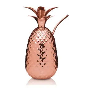 Verre ananas Lumian 50 cl en inox cuivré, avec paille