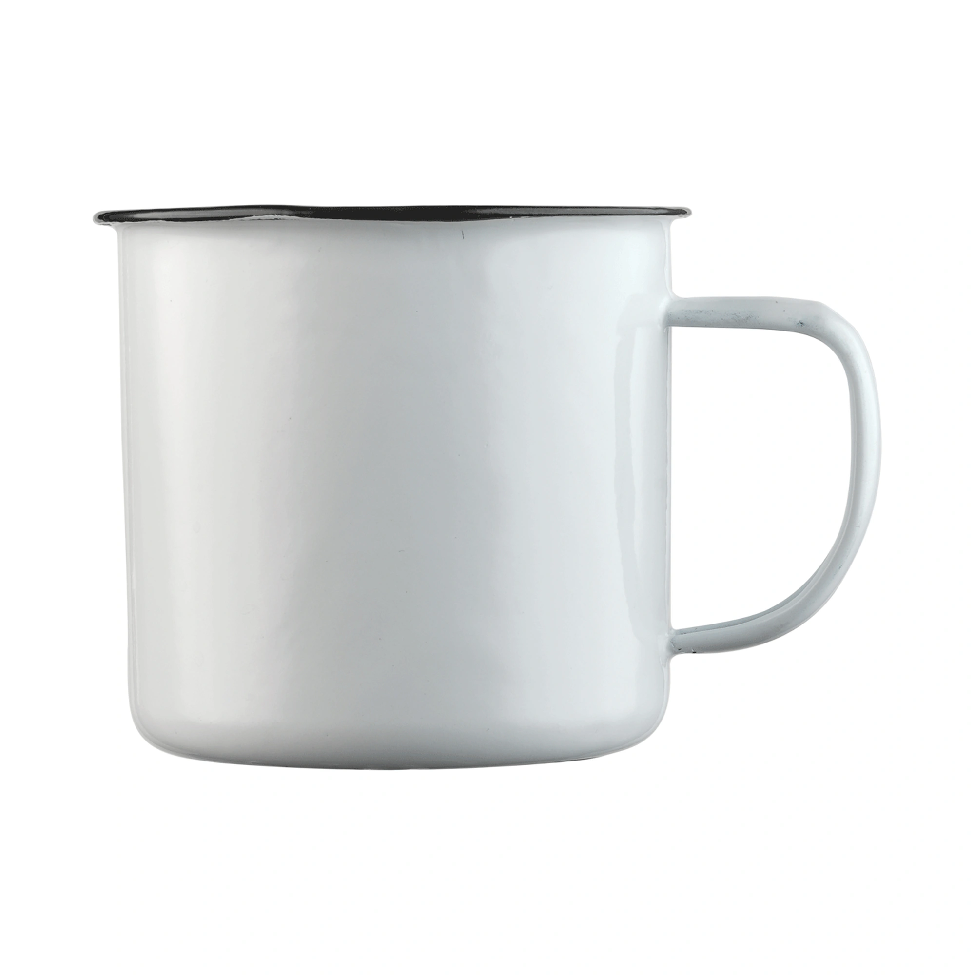 Tasse émaillée blanche 45 cl, lot de 3 – Image 2
