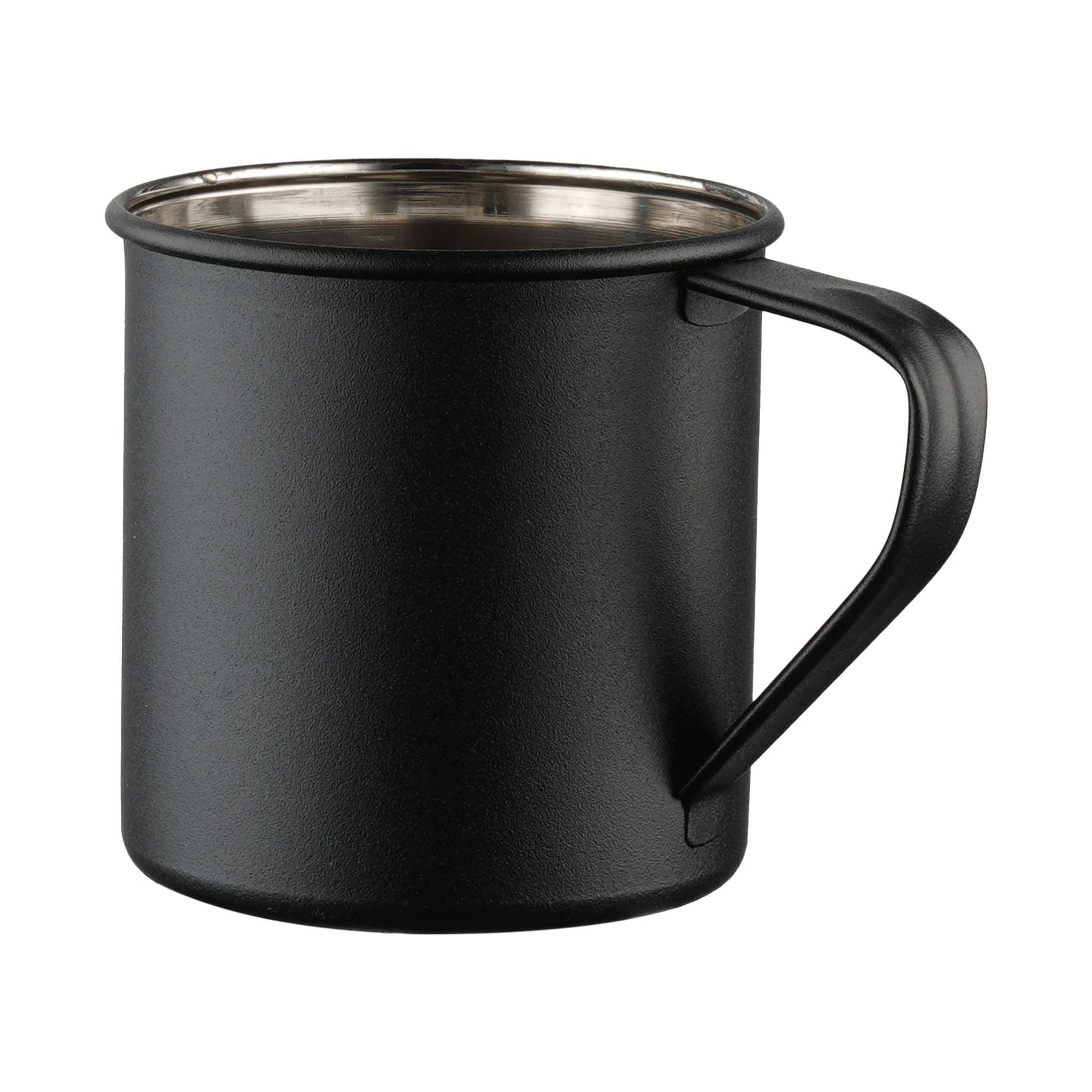 Tasse émaillée noire 45 cl, lot de 3 – Image 2